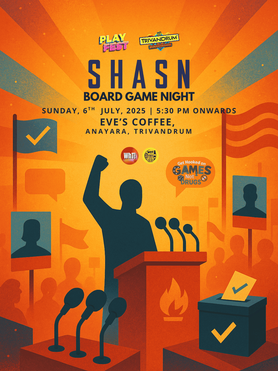 SHASN BOARD GAME NIGHT Sunday, July 6, 2025